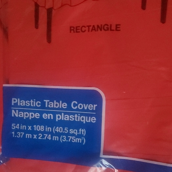 Red Plastic Table Covers - Party! - Picture 2 of 2